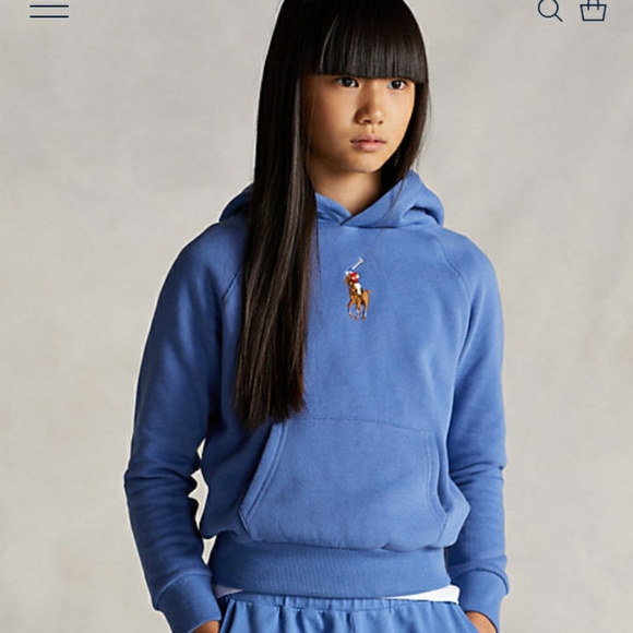 NWT Polo Ralph Lauren Kids Big Pony French Terry Hoodie- Deep blue  (lavender)